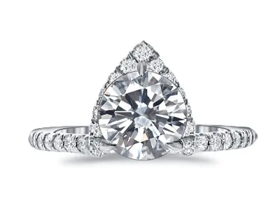 White Gold Half Halo Diamond Engagement Ring