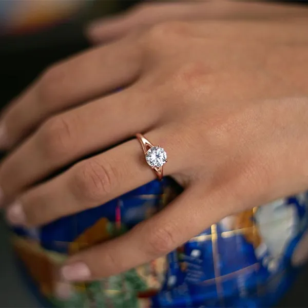 Rose Gold Spectacular Solitaire Engagement Ring jewelry windy city