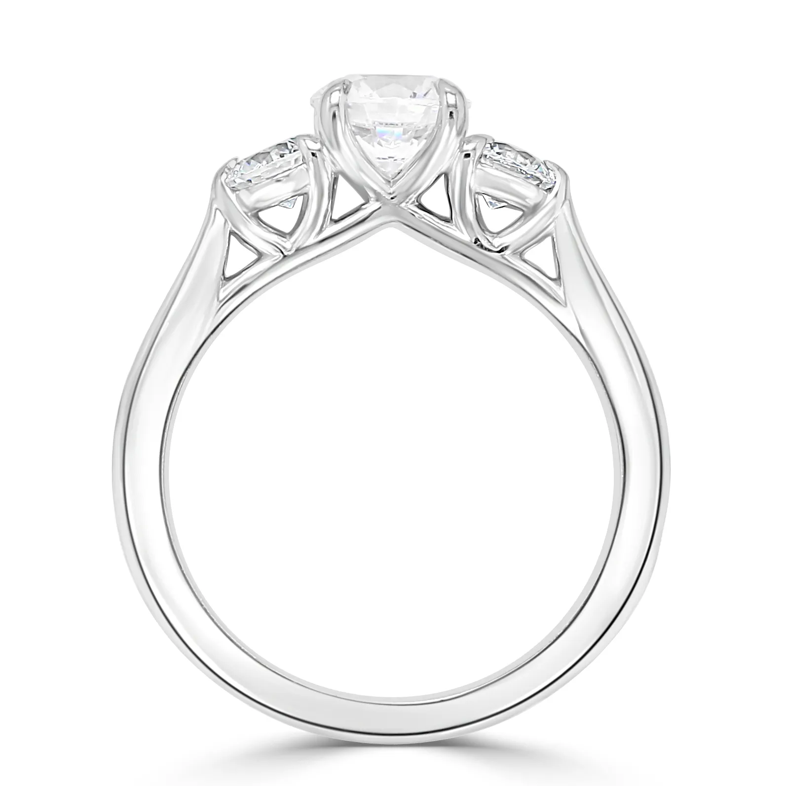 White Gold Elegant Three Stone Engagement Ring jewelry store near me