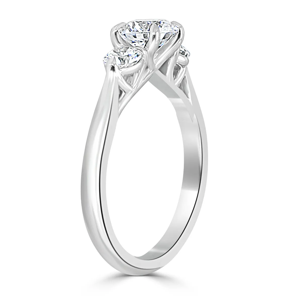 White Gold Elegant Three Stone Engagement Ring jewelry Wabash avenue