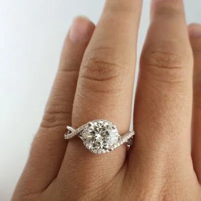 White GoldFabulous Sparkling Infinity Halo Engagement Ring jewelry Wabash avenue