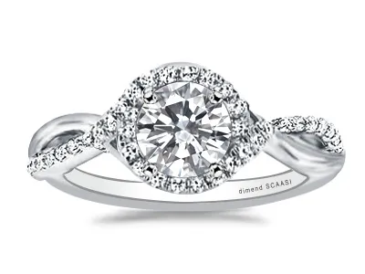 White GoldFabulous Sparkling Infinity Halo Engagement Ring
