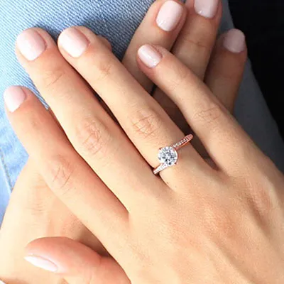 Rose Gold Compass Set Engagement Ring from best jeweler