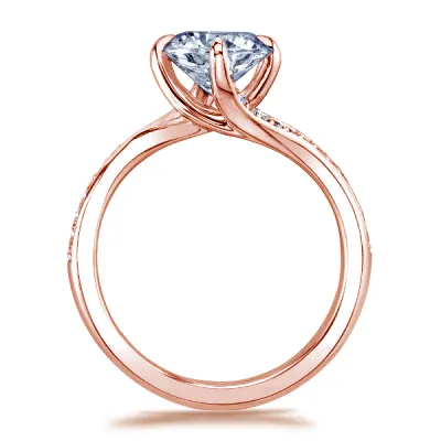 Rose Gold Compass Set Engagement Ring jewelry store near me