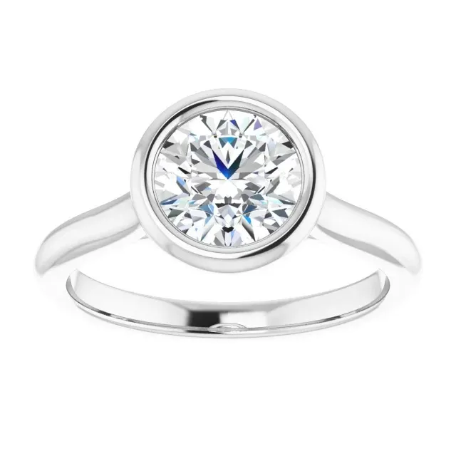 Platinum Modern and Minimal Sleek Engagement Ring 