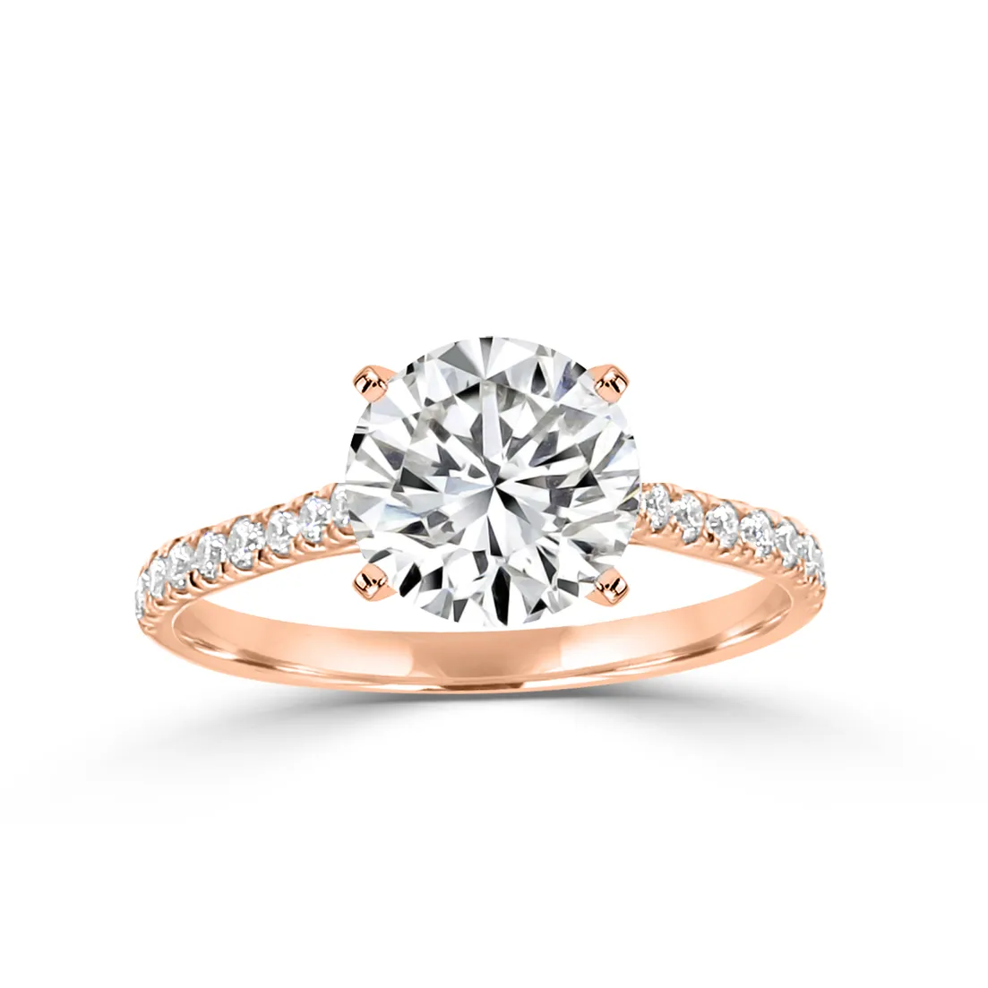Rose Gold Beautiful and Unique Two Tone Hidden Halo Engagement Ring