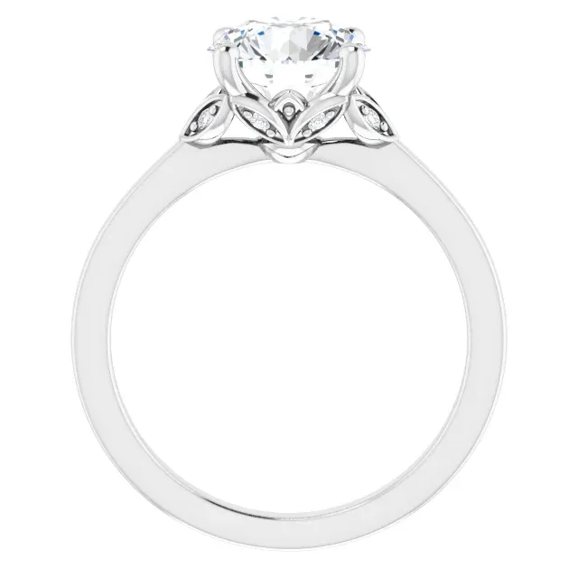 White Gold Flower Shaped Engagement Ring jewelry store near me