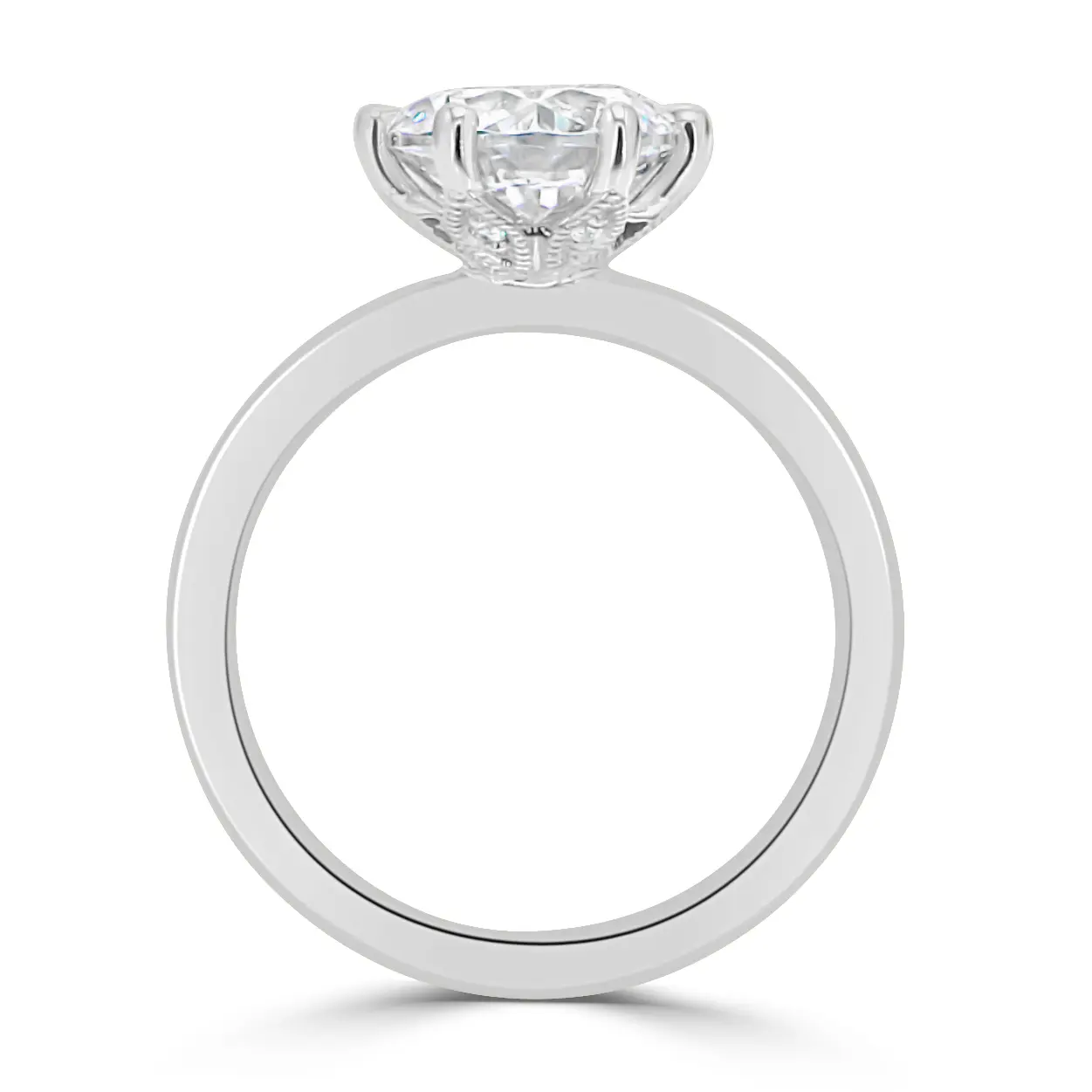 White Gold Floral Accent Solitaire Ring jewelry store near me