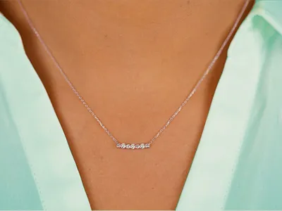Platinum Bubbles Bezel Set Bar Necklace a Lady Will Love jewelry store near me