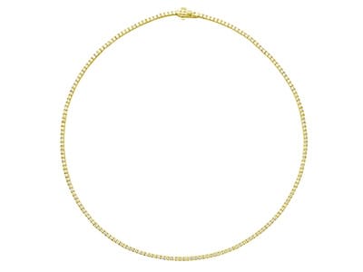 Yellow Gold Tennis Necklace for her