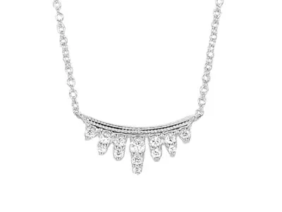 White Gold Imposing Chandelier Necklace for The Lady