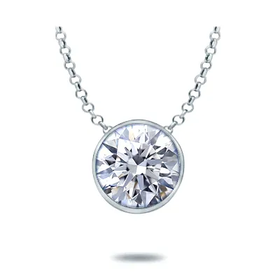 White Gold Diamond Necklace Gift for Her