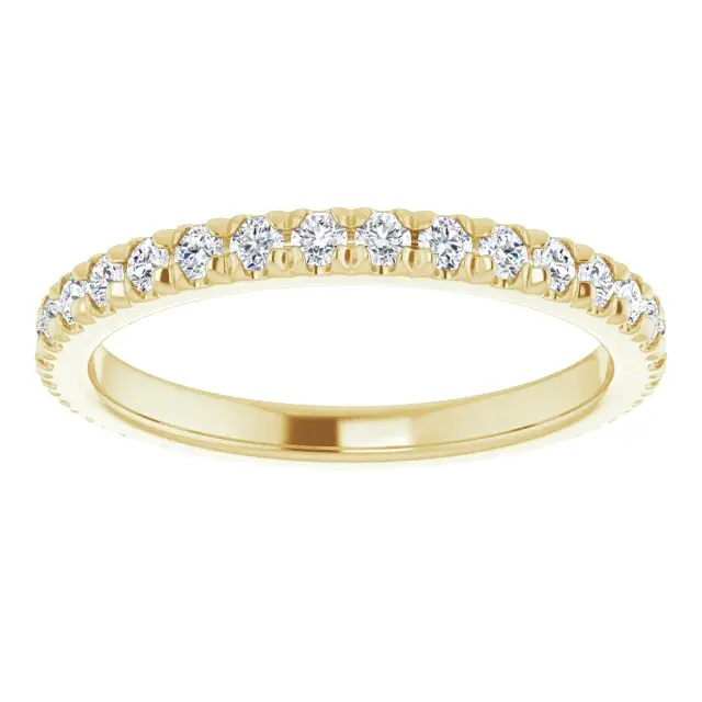 Yellow Gold Pave Wedding Ring Handcrafted In Chicago