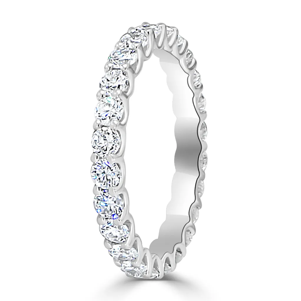 White Gold 1 Carat Round U Prong Eternity Wedding Band jewelry store near me