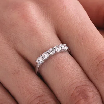 White Gold Classic 5-Stone Diamond Wedding Ring in San Francisco jewelry windy city