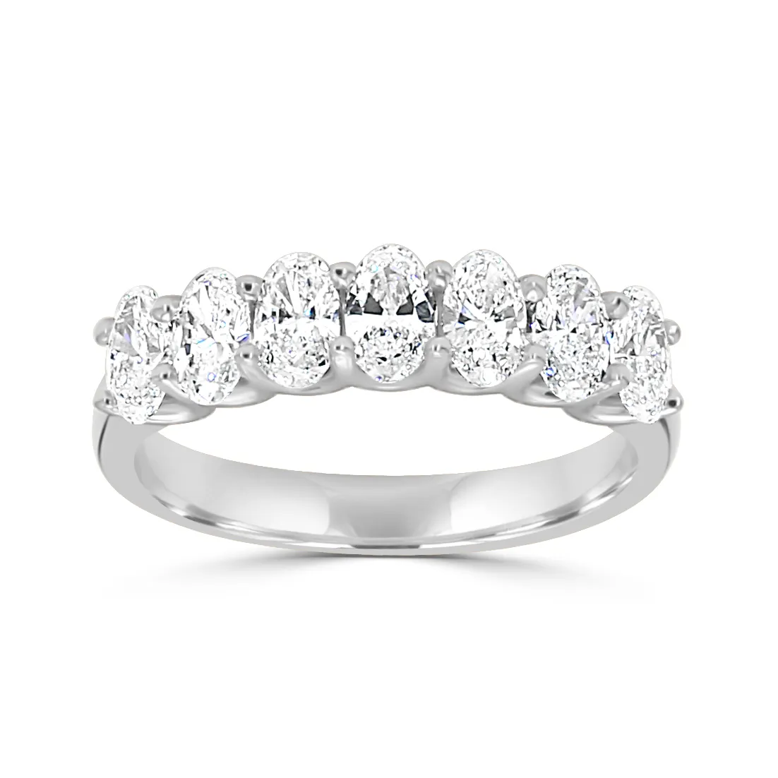 White Gold Oval Shape Wedding Band