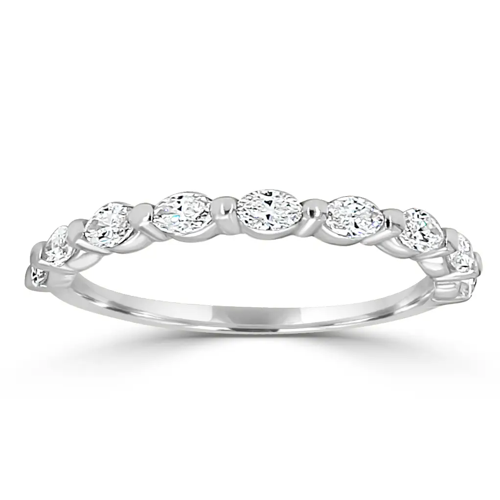 Platinum All Eyes On You Marquise Diamond Wedding Ring