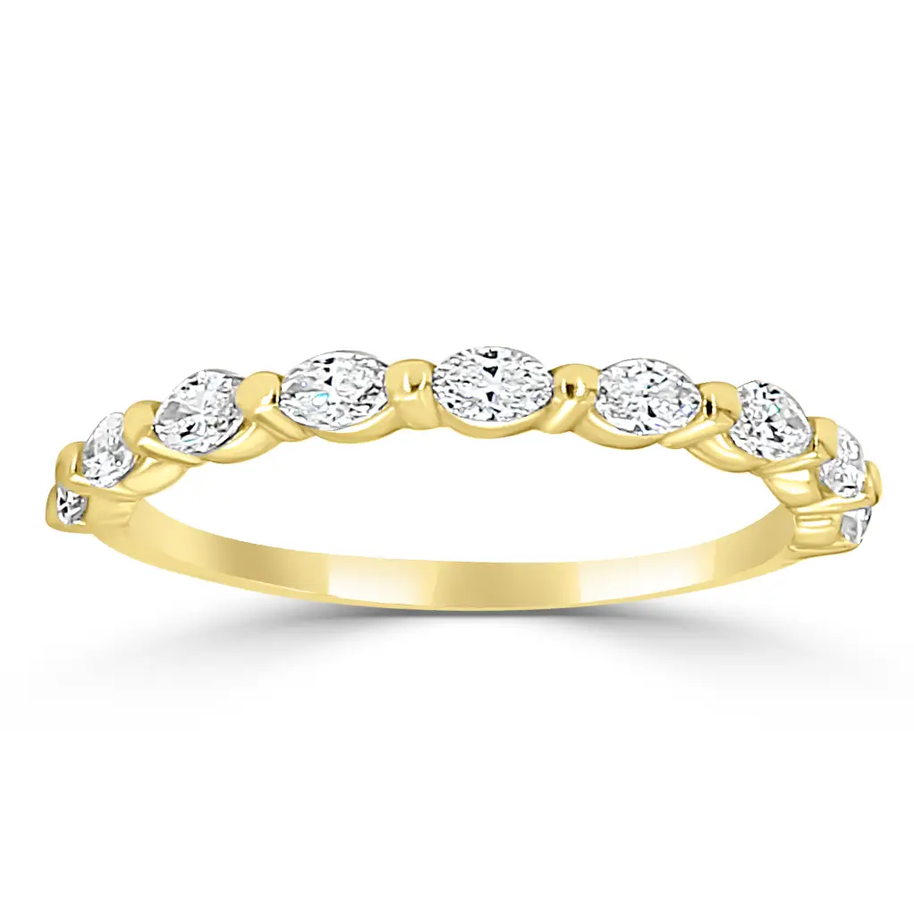 Yellow Gold All Eyes On You Marquise Diamond Wedding Ring