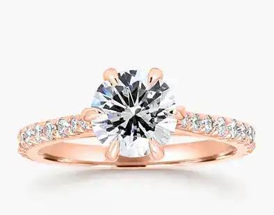  rose gold engagement ring with round diamond perfect for Valentines day proposal