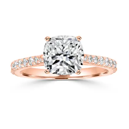 Cushion Cut Engagement Ring in Rose Gold at Diamond Jeweler