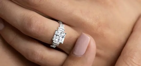 buy princess cut engagement ring from the local diamond jewelry store