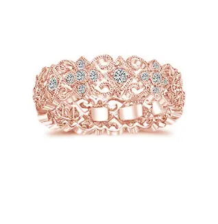 Dazzling Diamond Accented Eternity Wedding Ring For Gift in 14k rose gold
