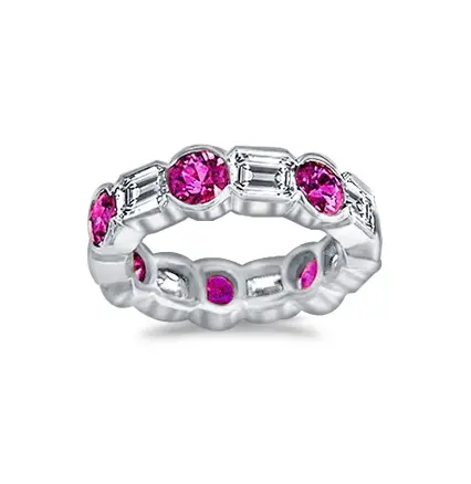 Diamond And Ruby Eternity Wedding Band In Tuscon Arizona