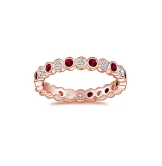 Diamond And Ruby Eternity Wedding Band