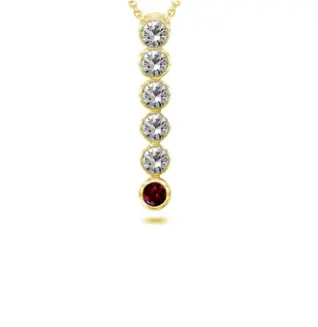 Deep Red Ruby Bezel Pendant for Women on Valentine's Day in 14k yellow gold