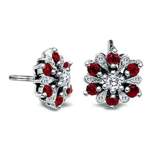 Red Ruby Diamond Stud Earrings is a perfect gift on Valentine's Day for your loved ones