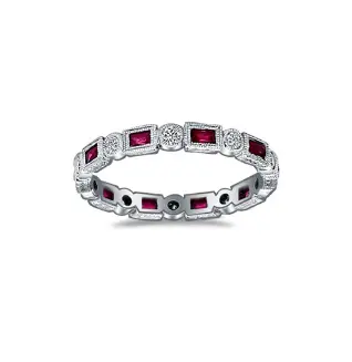 Ruby and Diamond Eternity Wedding Ring In Atherton California