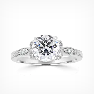 antique style diamond and engagement ring