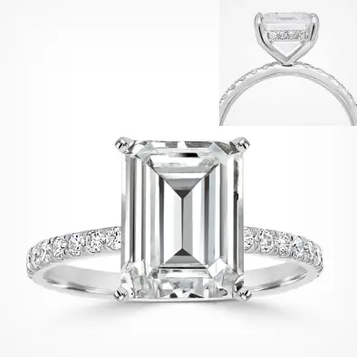 beautiful hidden halo pave engagement ring show