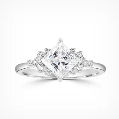 gorgeous cluster style halo engagement ring