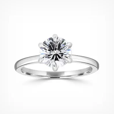 modern six prong solitaire engagement ring