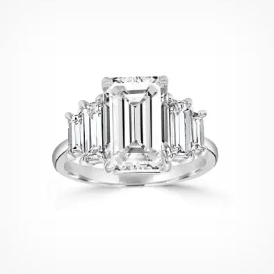 taryn art deco inspired side stone engagement ring