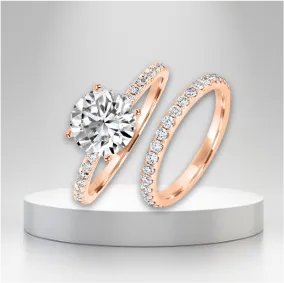 best bridal rose gold engagemnt ring sets