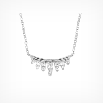 milgrain bezel diamond bar necklace for her