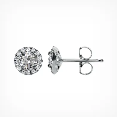 custom diamond halo earrings