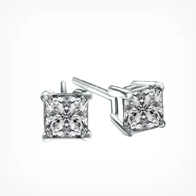 princess cut diamond stud earrings
