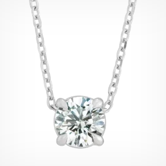 round solitaire pendant necklace