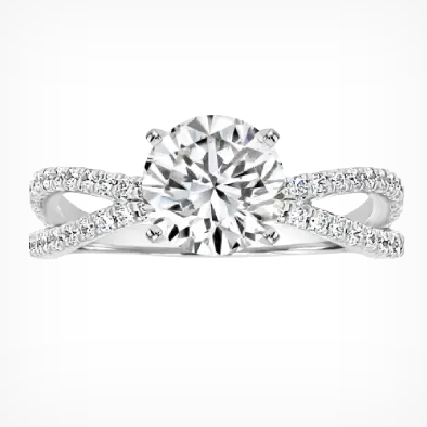 split solitaire diamond engagement ring
