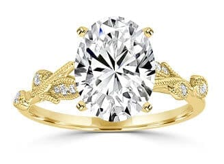 Lea Two Tone Floral Inspired Engagement Ring